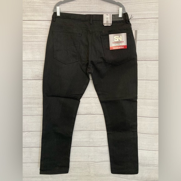 SILVER NEEDLE | NWT Men’s Black Bull Denim Slim Straight Jeans - Picture 3 of 7
